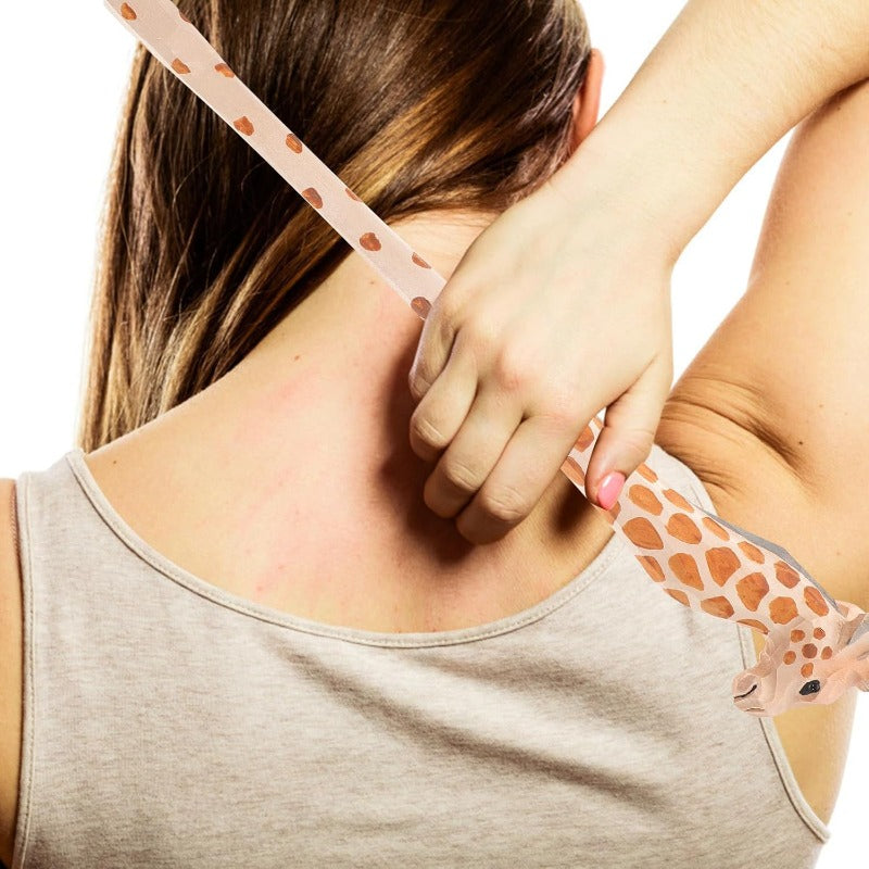 Ergonomic Giraffe-Shaped Back Scratcher & Massager - 14.96" Long Portable Wooden Body Relaxation Tool with Durable Composite Material, Multi-Functional for Back, Head, Foot, Hands & Body Itch - Ideal Gift for Adults, Seniors, Mom & Dad (Travel-Friendly