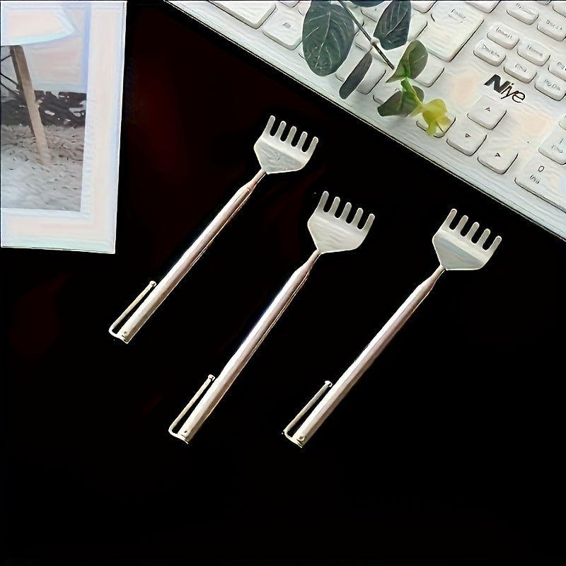 Adjustable Back Scratcher, 19.69inch Stainless Steel Massage Tool with Ergonomic Handle, Portable Itch for Hard-to-Reach Areas | Compact Travel-Friendly Body Care Gadget | Stainless Steel Structure, Suitable for 6-Person Household Use
