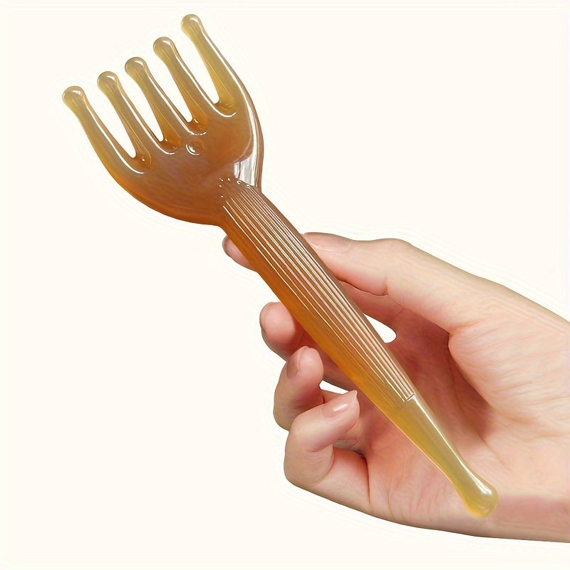 1pc Five Claw Massager, Meridian Comb Head Acupressure Point Massager, Five Teeth Long Arm Scalp Whole Body Universal Massage Five Claw Comb Foot Massage Comb