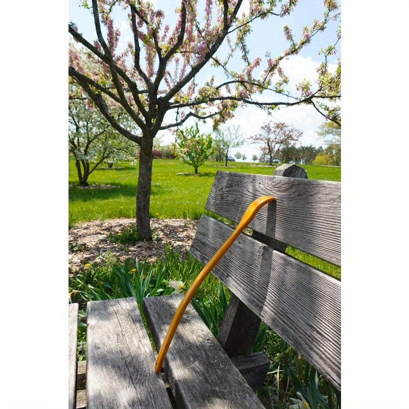 Handcrafted Oversized 18'' Wooden-Style Back Scratcher with Extended Curved Handle - Metal Construction, Natural Yellow Finish, Gentle on Sensitive Light Beige, No Residue - Instant Itch for Back, Body & Hard-to-Reach Areas - Ideal Gift for Adults,