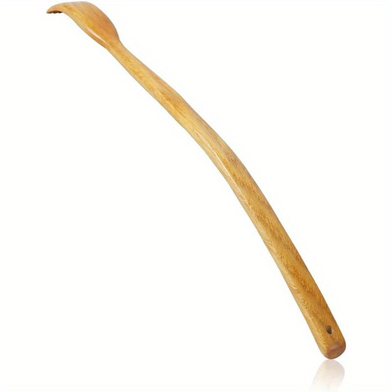 Handcrafted Oversized 18'' Wooden-Style Back Scratcher with Extended Curved Handle - Metal Construction, Natural Yellow Finish, Gentle on Sensitive Light Beige, No Residue - Instant Itch for Back, Body & Hard-to-Reach Areas - Ideal Gift for Adults,