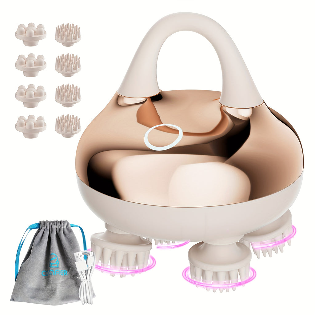 COMFIER Cordless Scalp Massager With 3 Kneading Modes, Head Massager With 8 Claws For Deep Cleansing, Head Scratcher, Body Massager, Cat Massager, Gift For Women Man