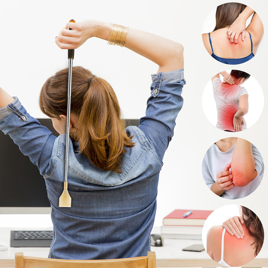 2pcs Telescopic Back Scratcher, Extendable Stainless Steel Back Scratcher, Portable Handheld Massager, Gift for Men & Women