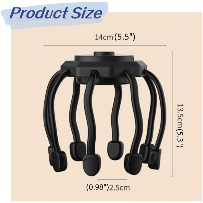 Ultra Scalp Massager, Electric Octopus Scalp Massager with 3 Modes, 360 Degree Head Massager Scalp Stress Relax, Electric Massage Claws Portable Head Scratcher Massager (Black)