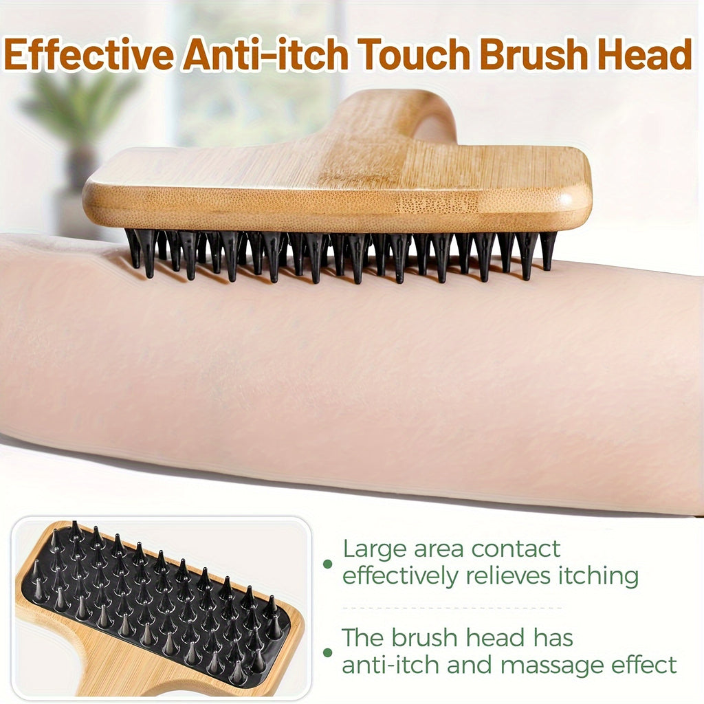 22'' Bamboo Back Scratcher With Extended Long Handle, Dual-Function Back Massager & Body Scratcher - Gentle Relief For Adults, Pregnancy, & Elderly, Skin-Friendly Design