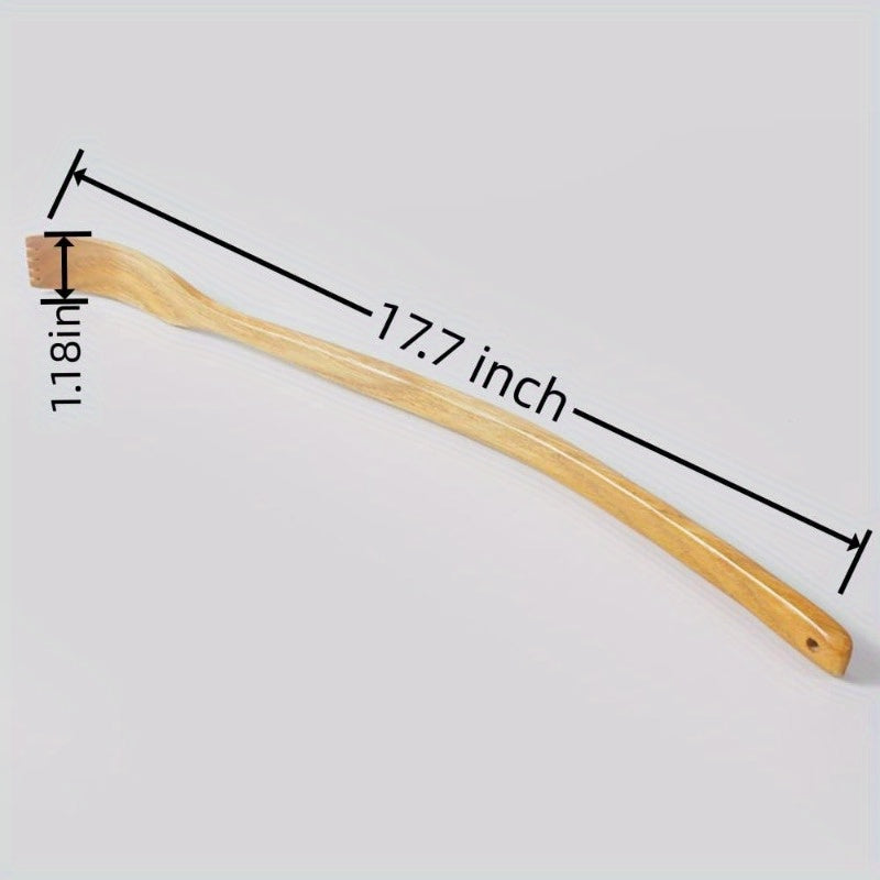 Handcrafted Oversized 18'' Wooden-Style Back Scratcher with Extended Curved Handle - Metal Construction, Natural Yellow Finish, Gentle on Sensitive Light Beige, No Residue - Instant Itch for Back, Body & Hard-to-Reach Areas - Ideal Gift for Adults,