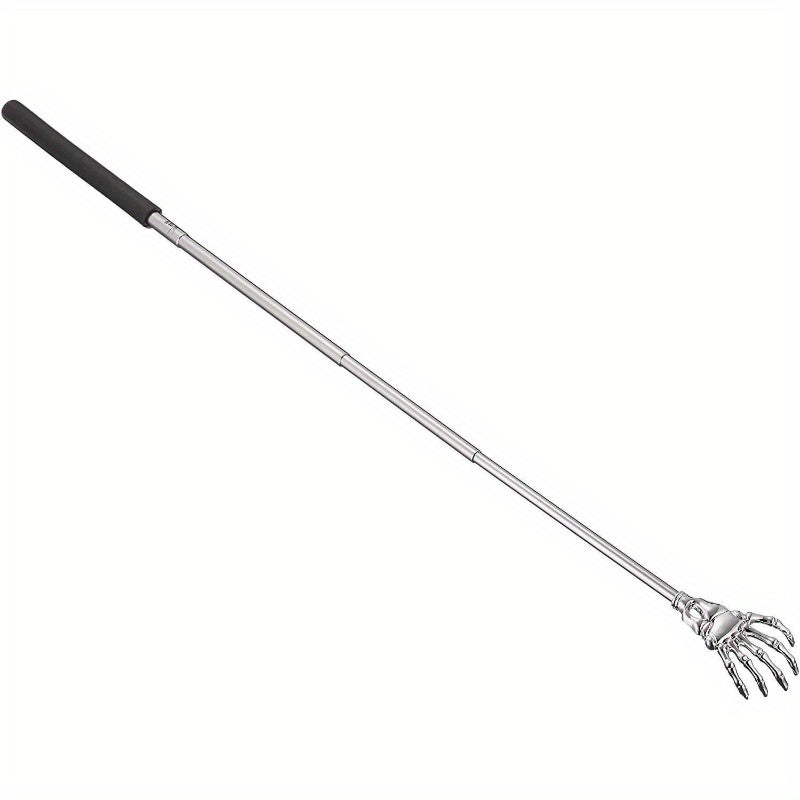 1 - Portable Extendable Skeleton Hand Back Scratcher, a Humorous Ghost Hand Massager, Perfect As a Stocking Stuffer for Men, Dads, Women, And Adults in Black., Suitable for Halloween & Christmas. No Artificial fragrances, Step Back Stretcher Gift