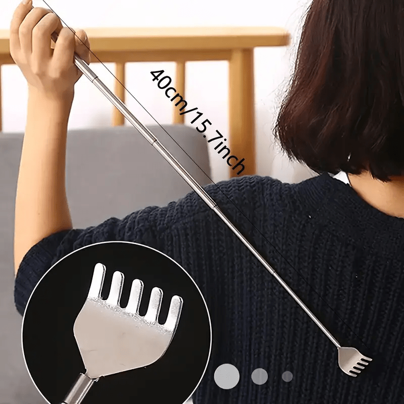 Set of 6 Stainless Steel Back Scratchers with Extendable Features - Sturdy, Adjustable Manual Massagers Designed for Easy Access - Perfect for Elderly Assistance And Personal Use.