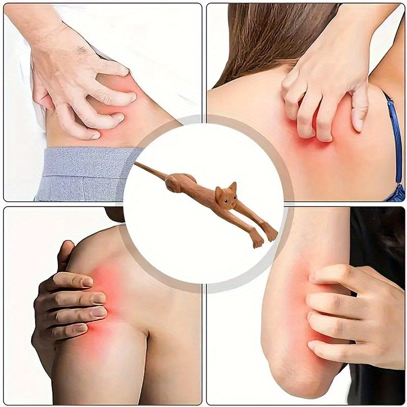 1/2/4pcs Wooden Cat Shaped Back Scraper, Manual Massage Tool, th & Home Care, Manual Back Scratcher, Ideal Gift for Birthday, Relaxation &