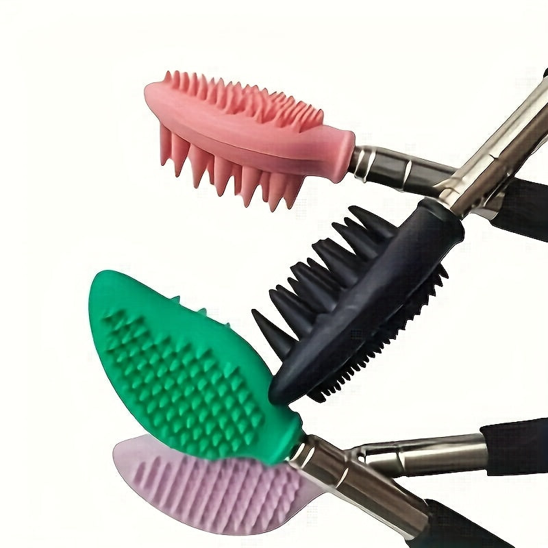 1pc Retractable Silicone Back Scratcher with Comfort Grip - Anti-Itch, Portable Massager for Men, Women, and Seniors, Pink & Black Options, Ergonomic Design for Back, Comfortable Massage Tool, Durable Construction