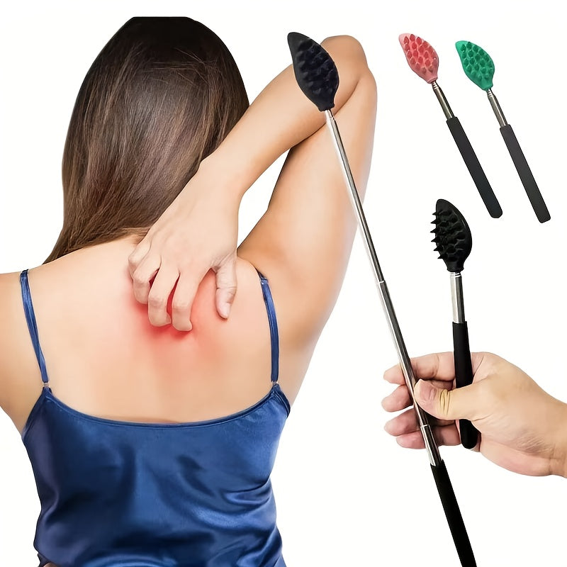 1pc Color Random Retractable Back Scratcher, Silicone Grip Back Scratcher Massager Kit with Retractable Back, Neck, Head, Beard, Suitable for Women and Men