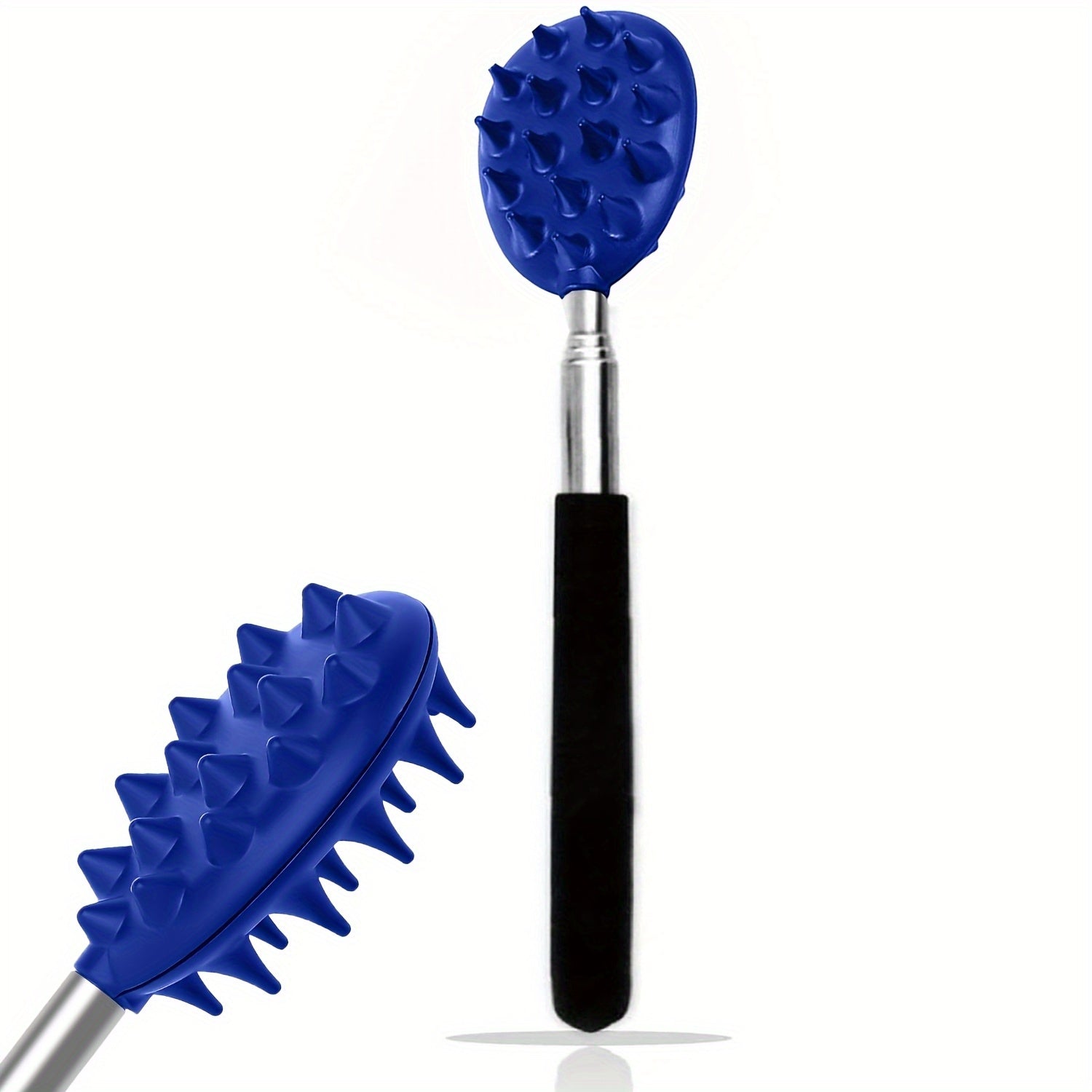 Retractable Cactus Back Scratch Stick with 1/4 & 1/2 Spikes - Durable PVC Material, 24" Long Handle for Easy Access, 3 Colors (Black, Red, Blue) - Ergonomic Design for Men & Women, Back & Neck, Back Scratcher, Ergonomic Design, Sturdy Construction