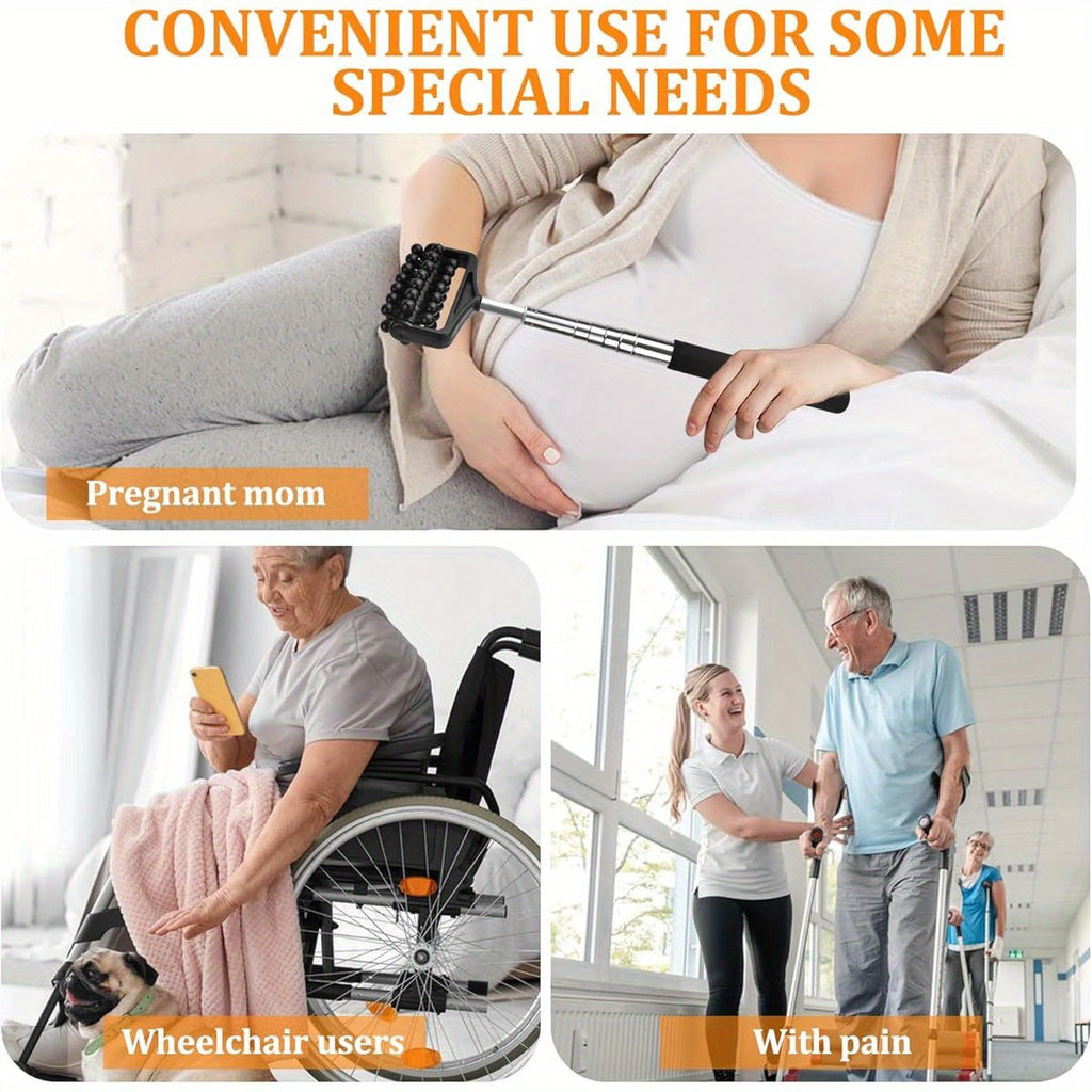 Lapogy Fathers Day Dad Gifts from Daughter Son Wife, Telescoping Back Scratcher with 5pcs Detachable Scratching Heads, Stocking Stuffers for Men, Unique Gift for Father, Husband