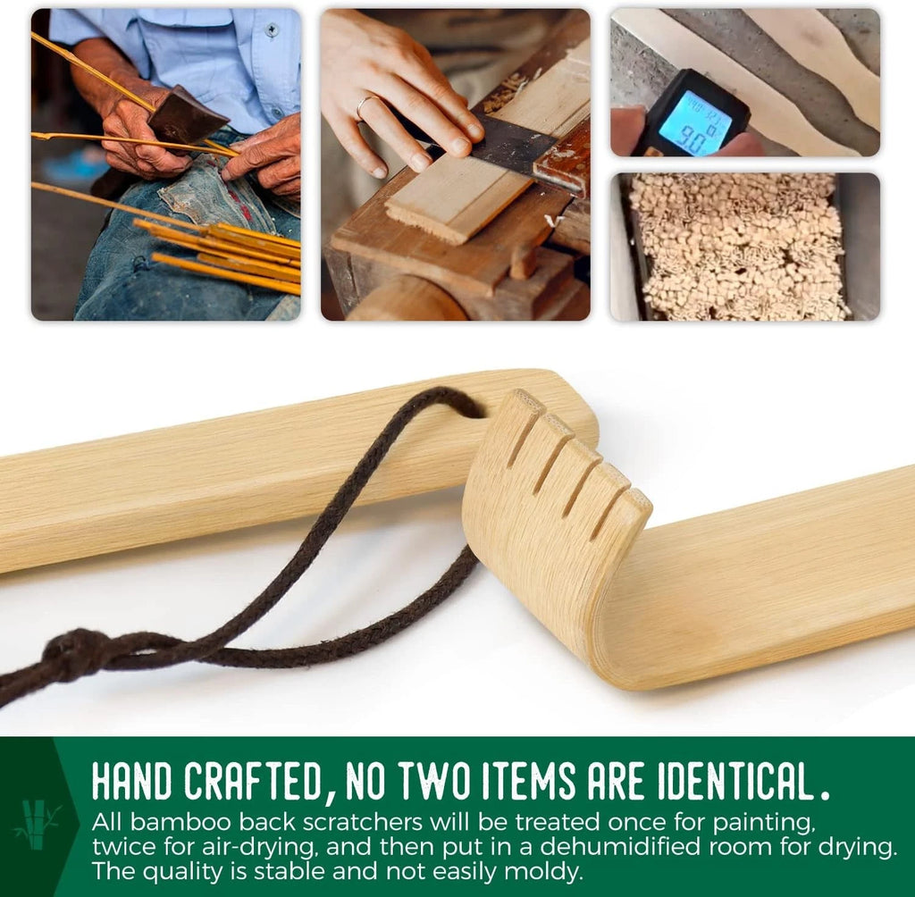 Renook 6 Pack Wooden Bamboo Back Scratcher, 16.5 Inch Long Handle Back...