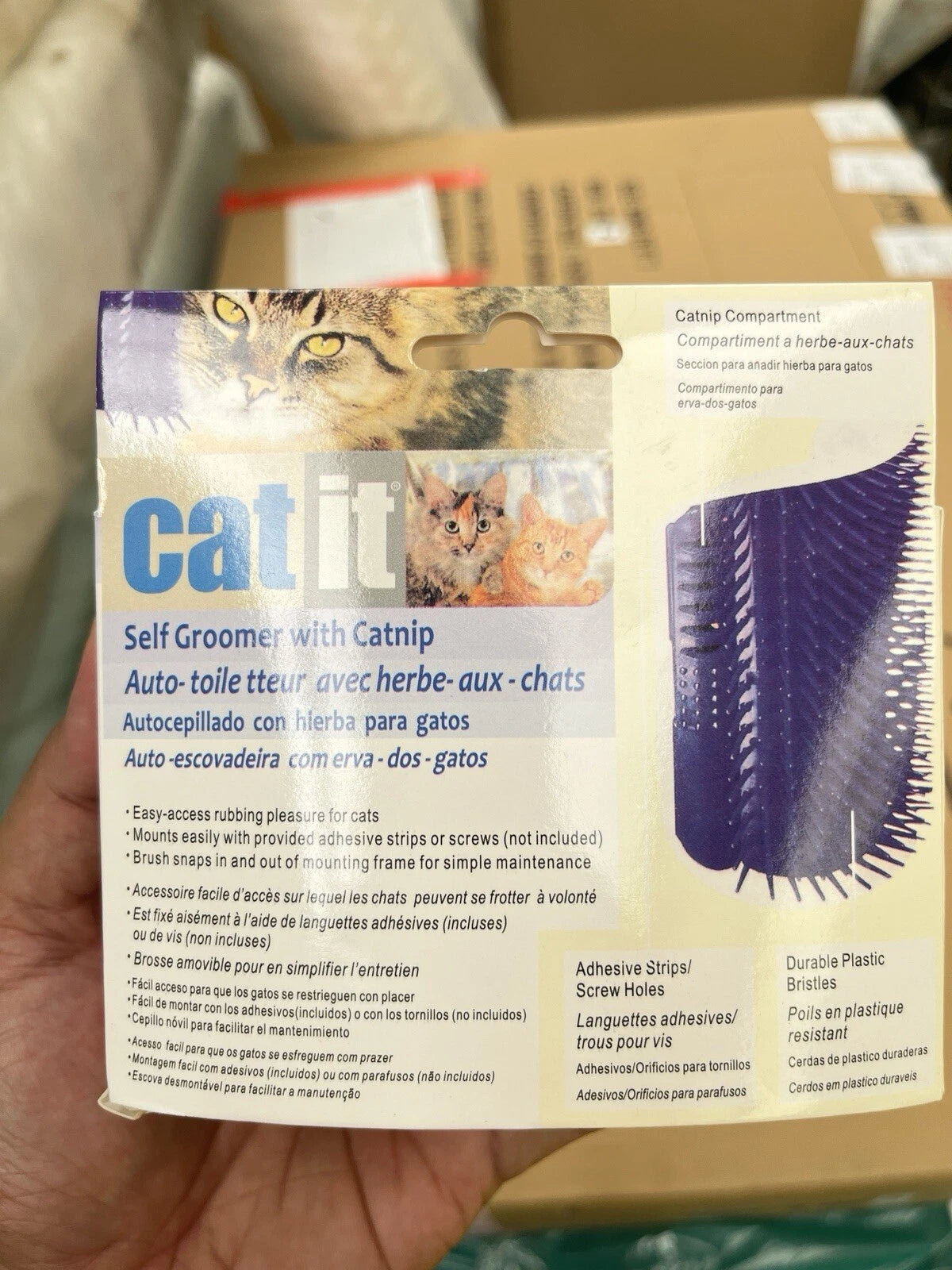 Cat Self Groomer Brush Wall Corner Grooming Brush Massage Hair Comb Scratcher 🥇