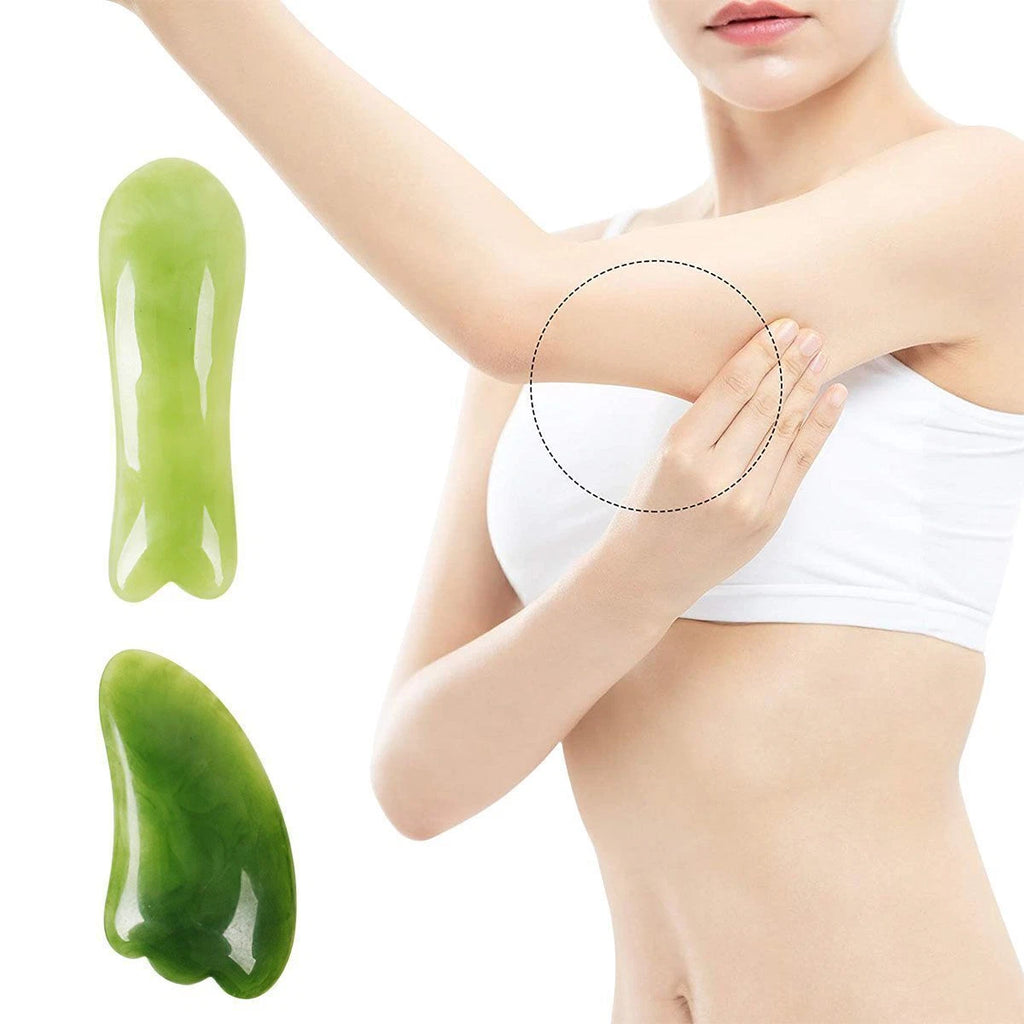 7PCS Gua Sha Natural Resin Quartz Stone Shape Facial Body Massage Board Tool USA