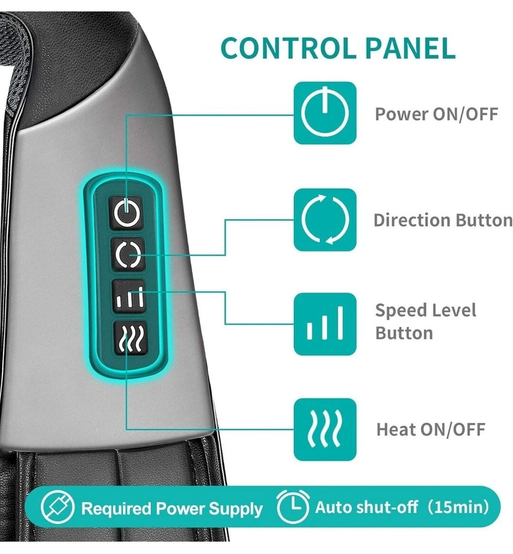 Nekteck Shiatsu Neck and Back Massager with Soothing Heat, Electric Deep Tissue