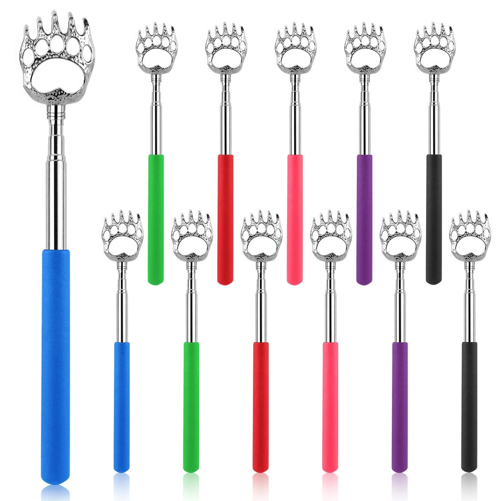 12 Pack Extendable Bear Claw Back Scratcher Bulk, Stocking Stuffers for Men W...