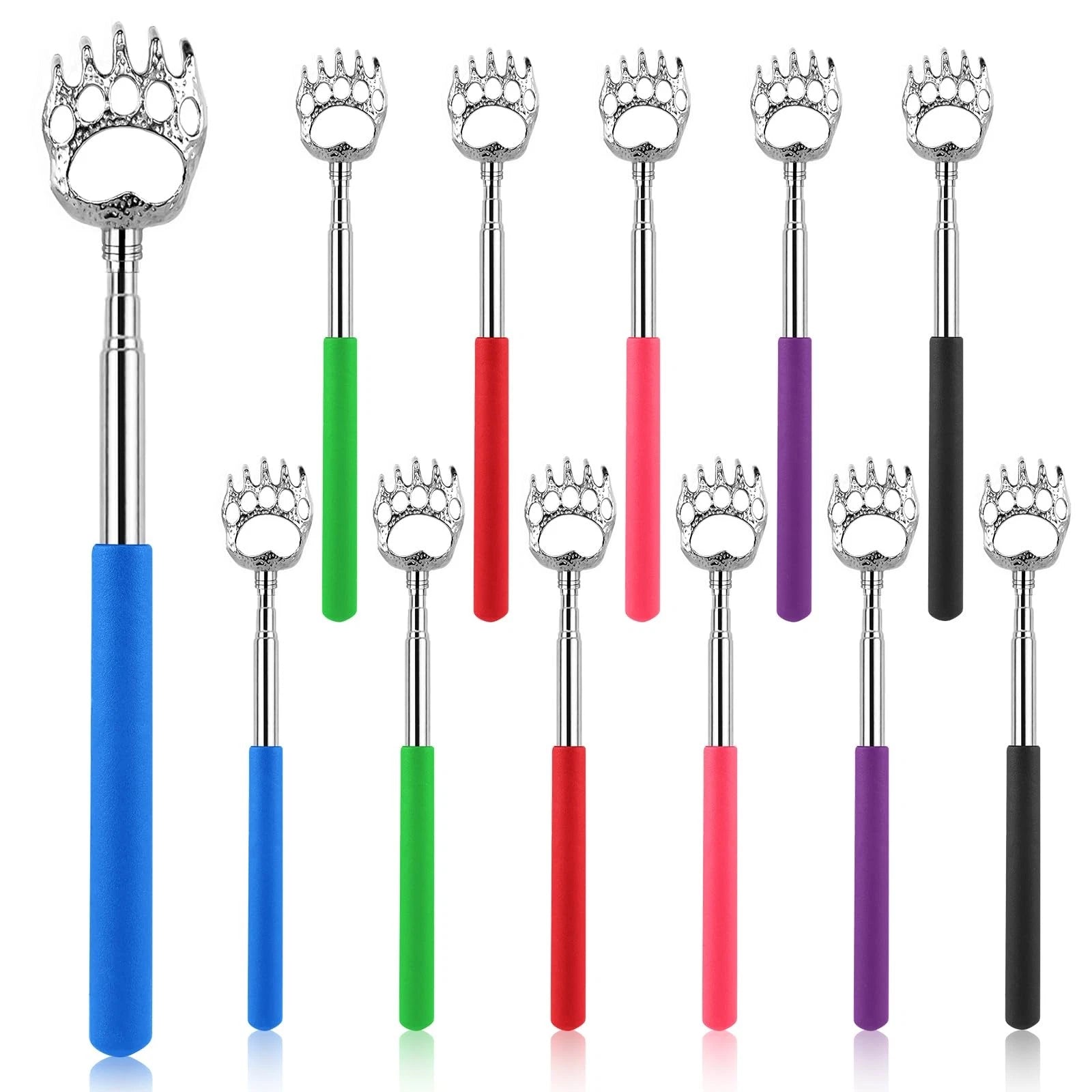 12 Pack Extendable Bear Claw Back Scratcher Bulk, Stocking Stuffers for Men W...