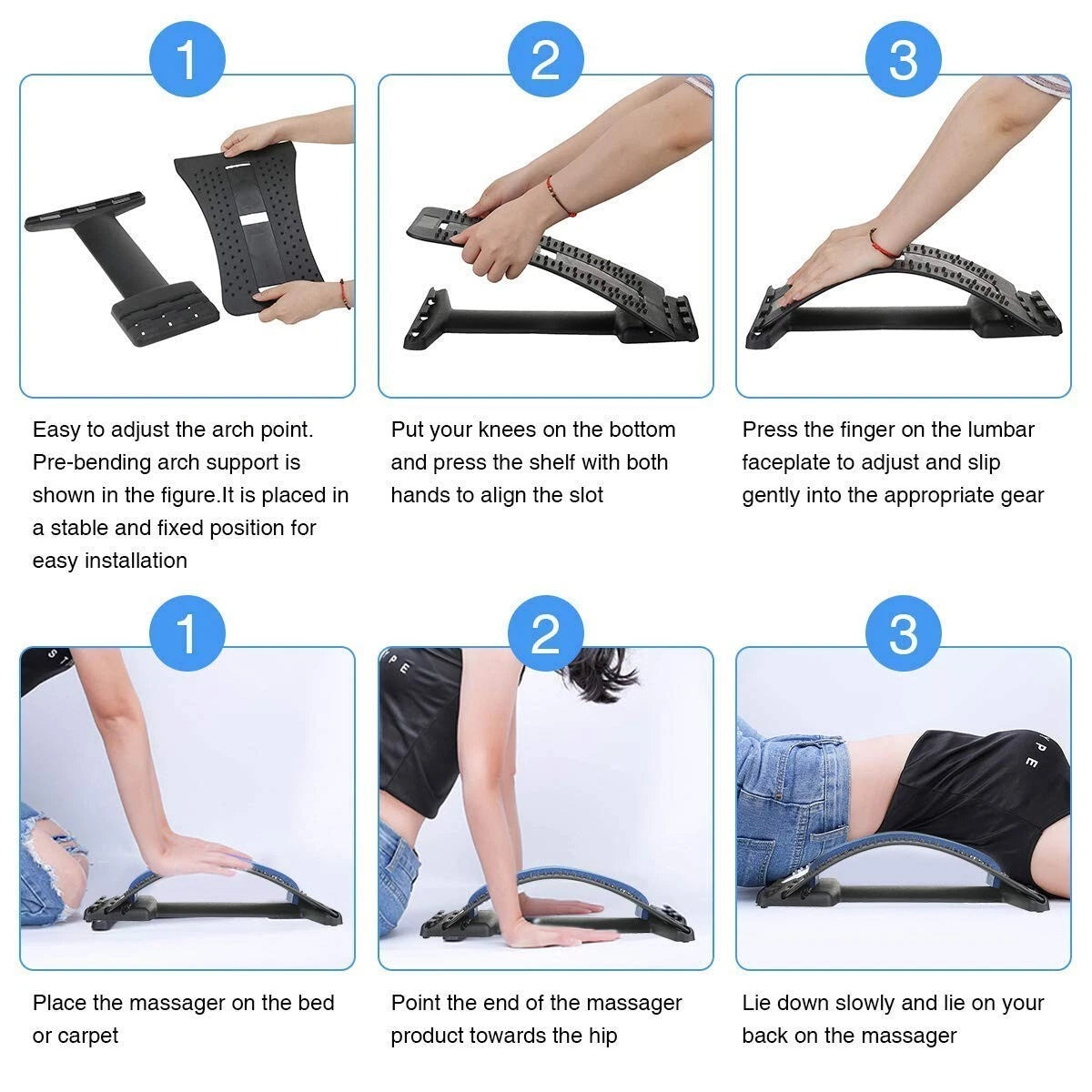 Back Stretcher, Lumbar Back Pain Relief Device, Lower and Upper Back Spine Board