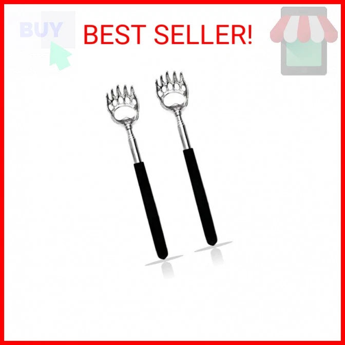 2PCS Back Scratchers, Bear Claw Shaped Scratcher Extendable Metal Retractable Te