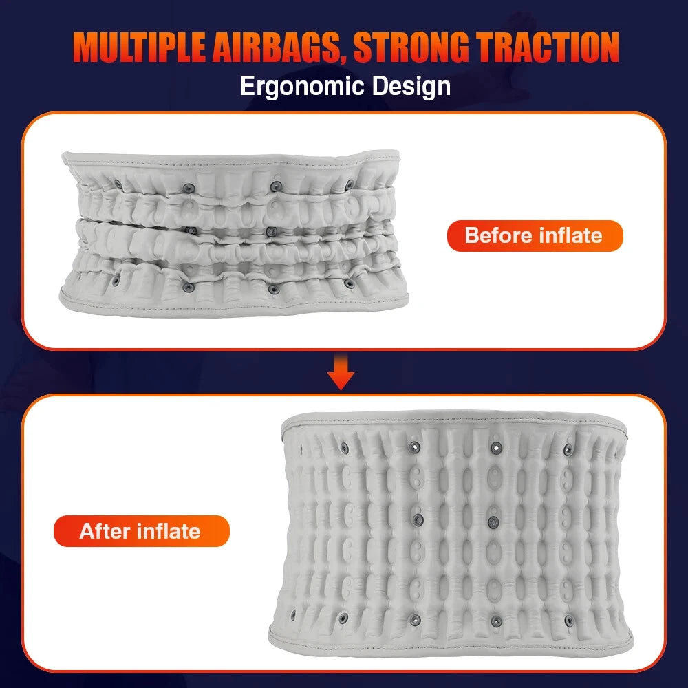 Inflatable Waist Heat Massager, Back Airbag Support Belt, Lumbar Protect Brace