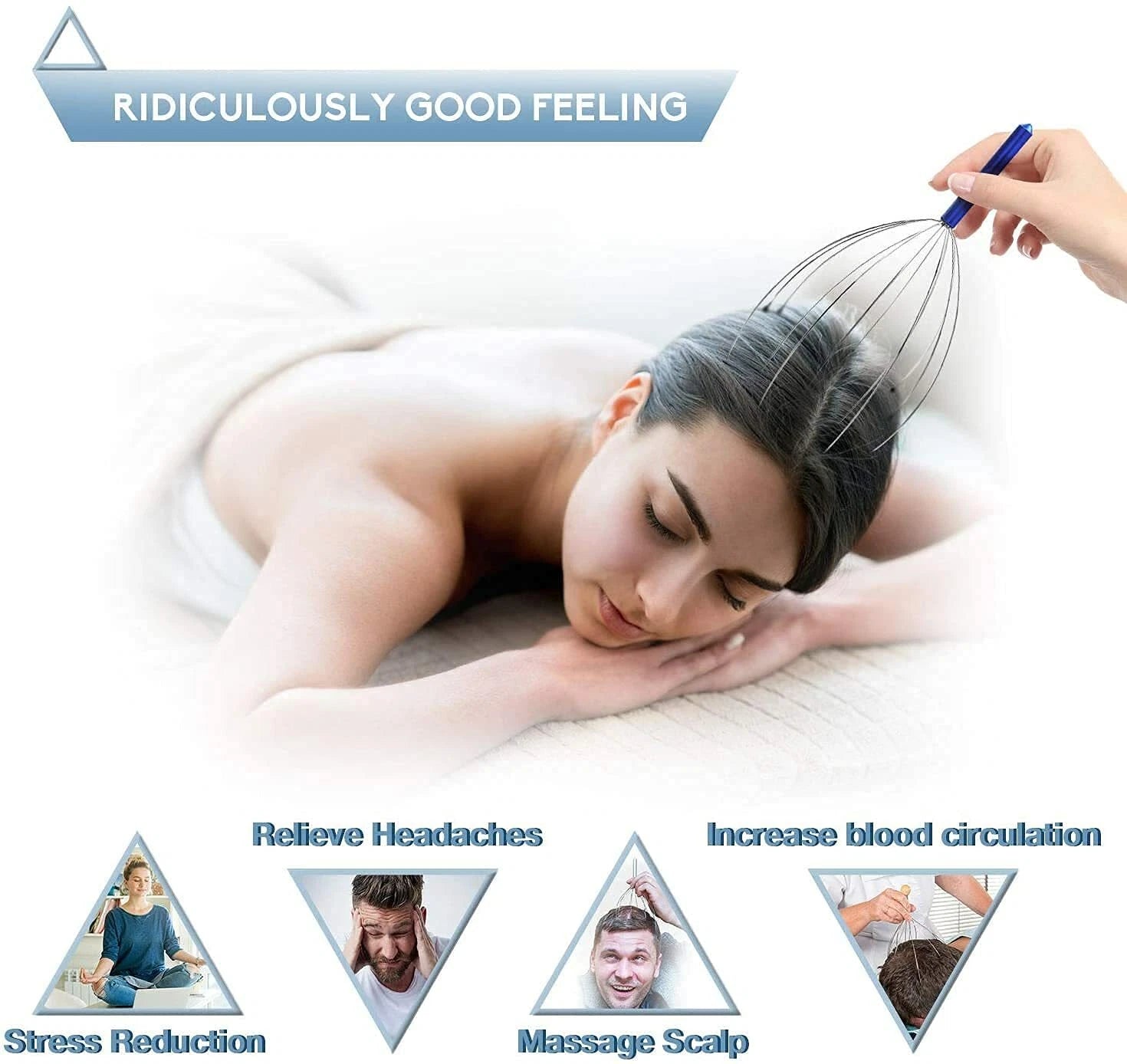 Head Scalp Massage Machine 12 Fingers Head Scratcher Manual for Pain And Relief