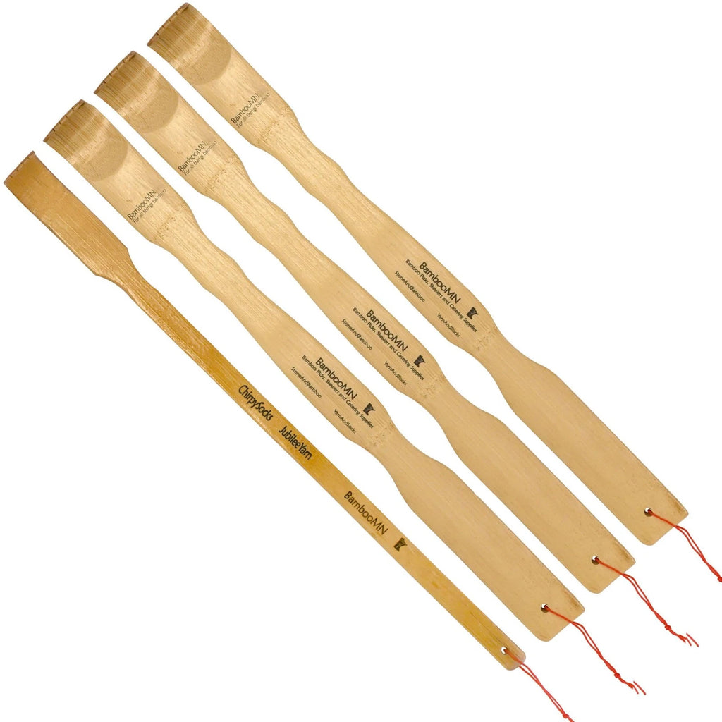 3 Piece 17 Inch Traditional Bamboo Wood Back Scratchers Plus Travel Size Back...