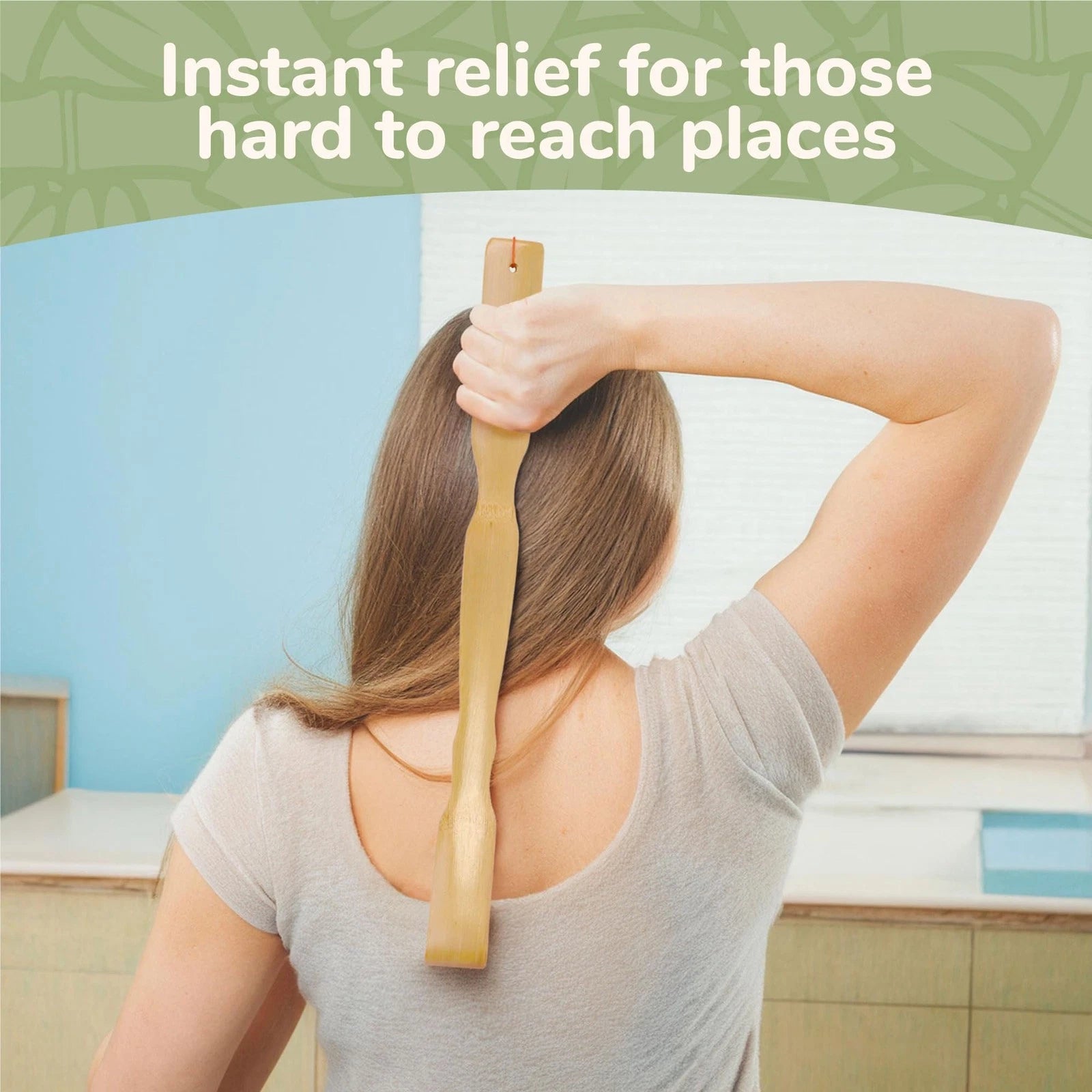 3 Piece 17 Inch Traditional Bamboo Wood Back Scratchers Plus Travel Size Back...