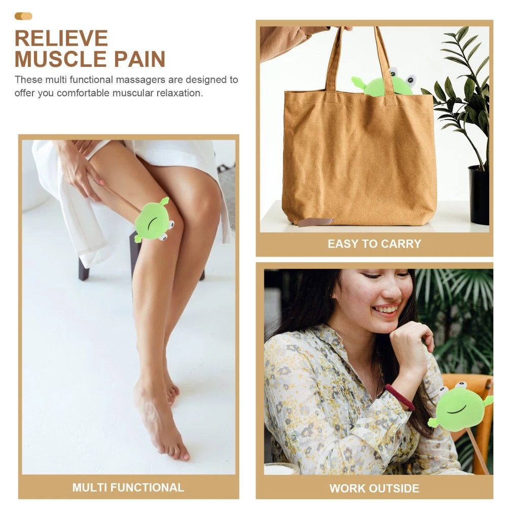 2 Pcs Knock Back Stick Child Scratcher Massage Hammer Cartoon Massaging Bars