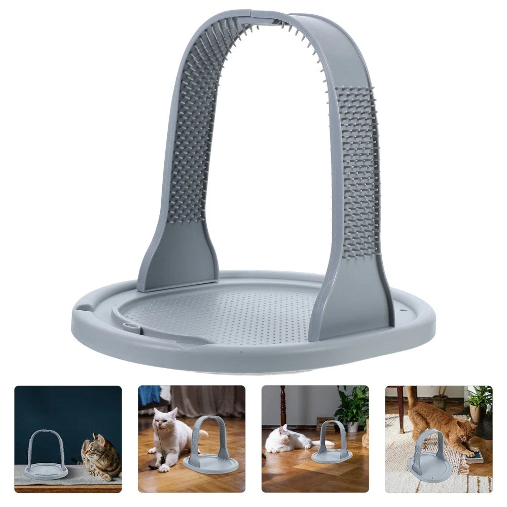 Arched Wool Rubbing Device Cat Self Grooming Massager for Cats Scratcher