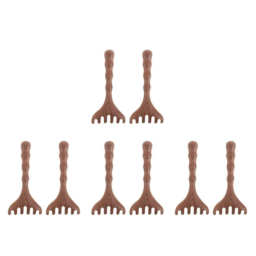 8 pcs Wide Tooth Head Massager Comb Wooden Gua Sha Tool Wood Hair Scratcher