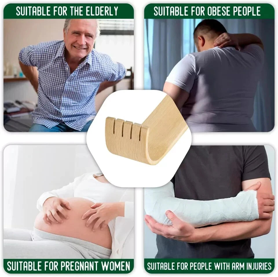 RENOOK Back Scratcher, 2 Pieces 16.5" Natural Strong Sturdy Bamboo