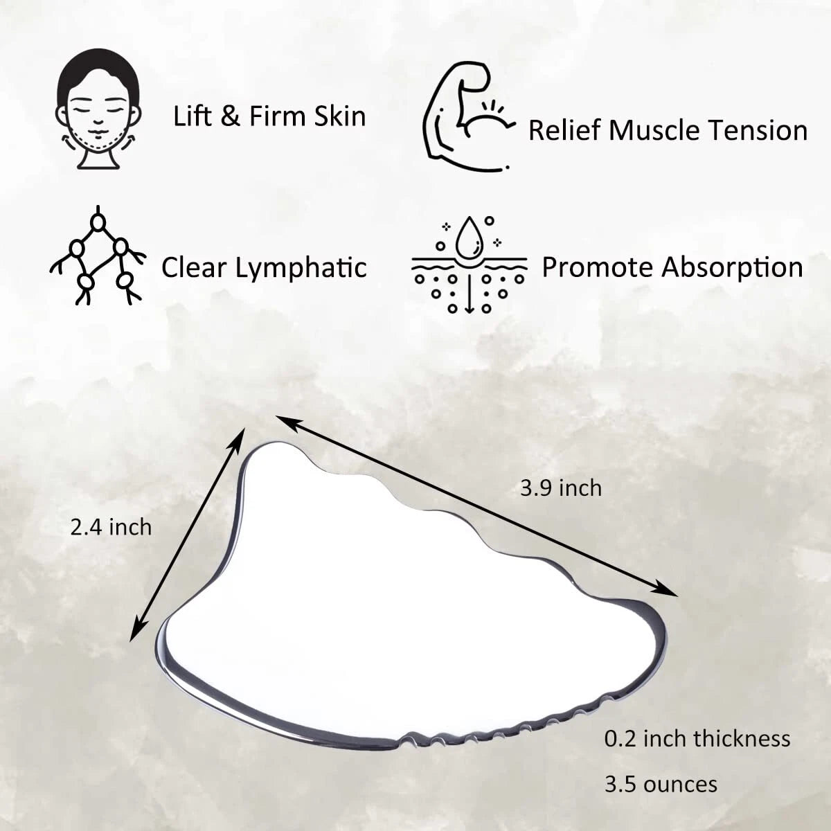 wuyaoyao Gua Sha Scraping Tool Stainless Steel Therapy Massage Tool Lymphatic...