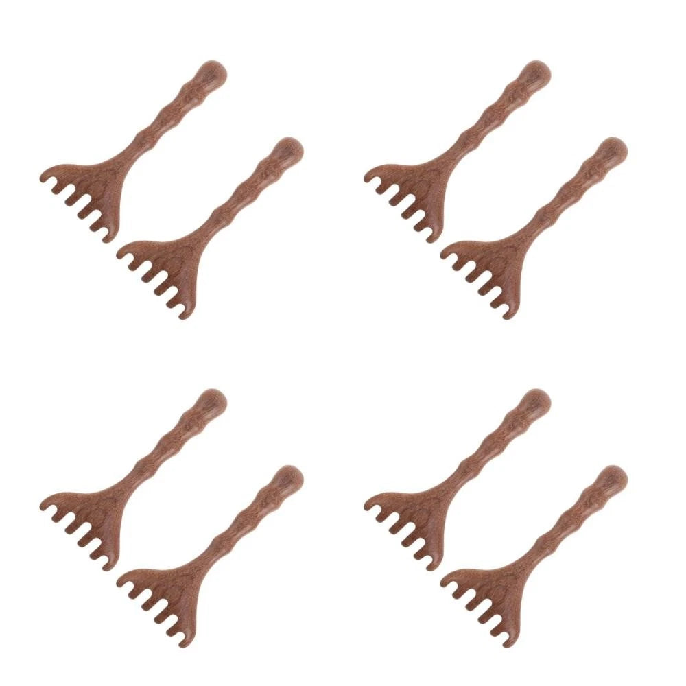 8 pcs Wooden Head Massager Comb Wide Tooth Gua Sha Tool Wood Hair Scratcher