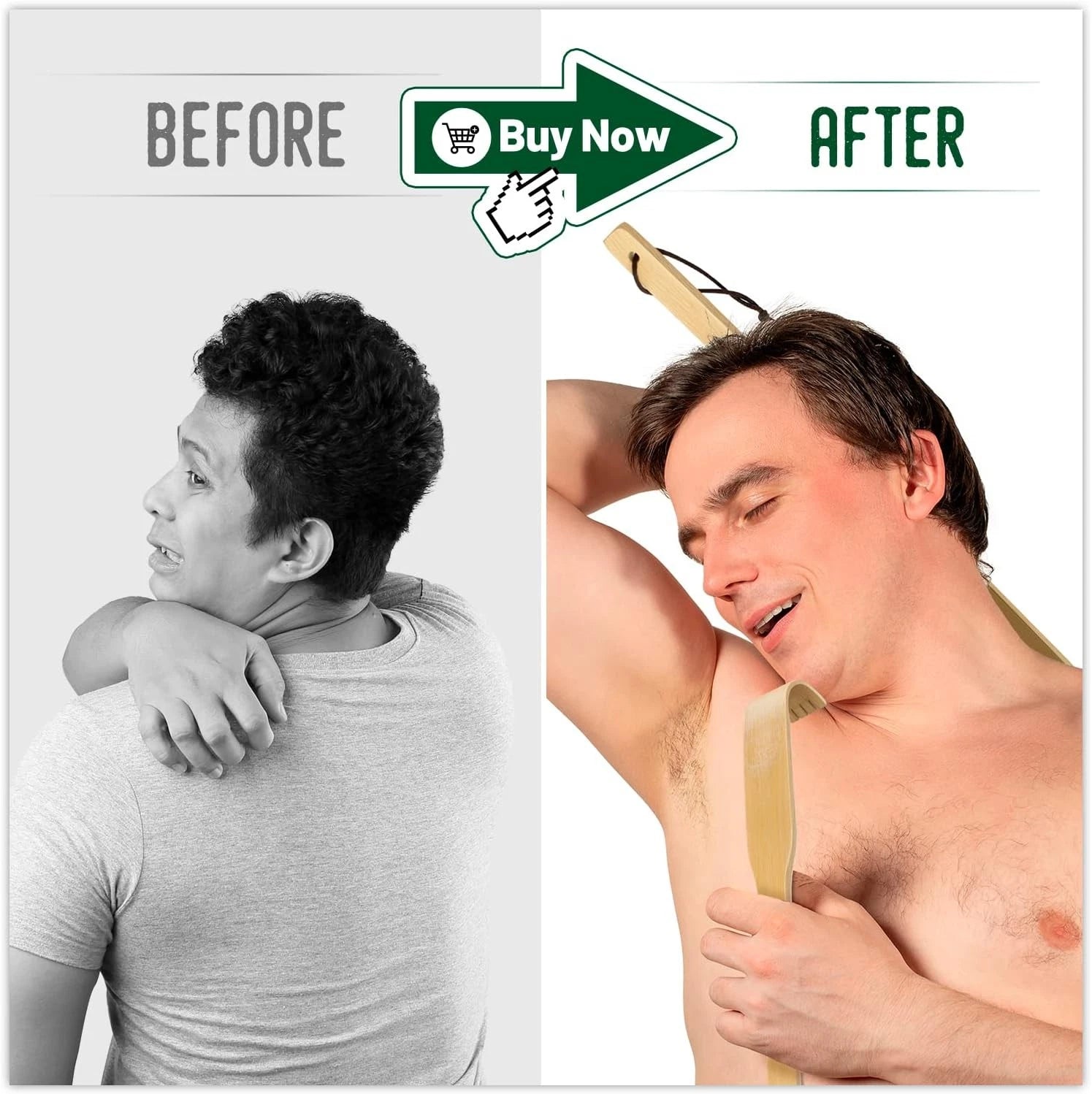 Renook 6 Pack Wooden Bamboo Back Scratcher, 16.5 Inch Long Handle Back...