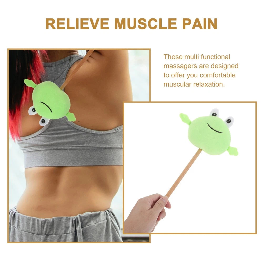 2 Pcs Knock Back Stick Child Scratcher Massage Hammer Cartoon Massaging Bars