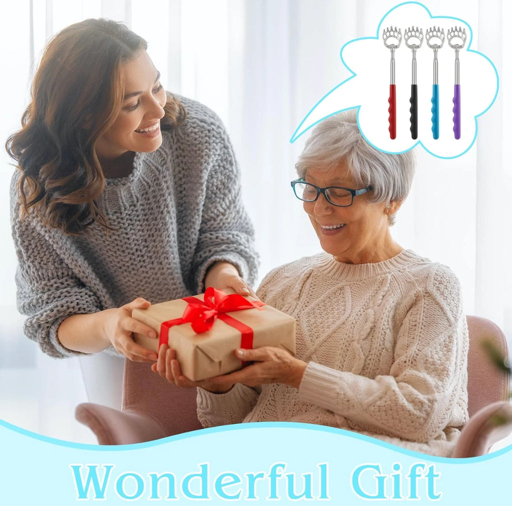 4x Back Scratcher Metal Extendable Claw Portable Bear Rake Telescopic Handle