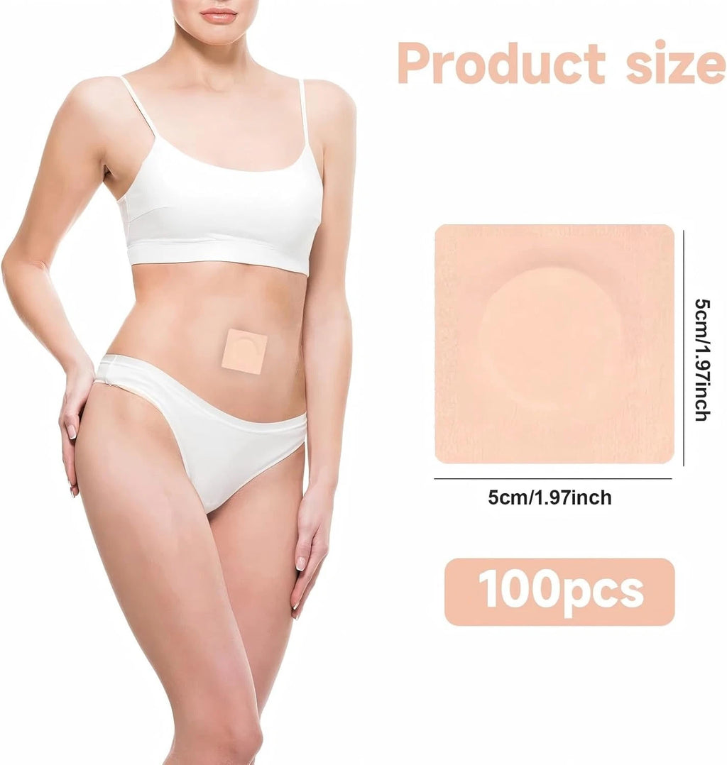 100 Pcs Castor Oil Wrap Pads, 2 Inch Self Adhesive Sleep Patches Pack for Bel...