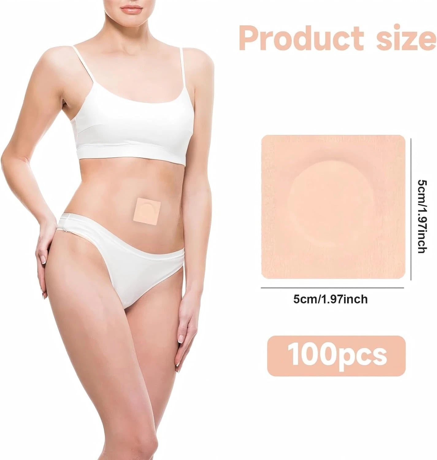 100 Pcs Castor Oil Wrap Pads, 2 Inch Self Adhesive Sleep Patches Pack for Bel...