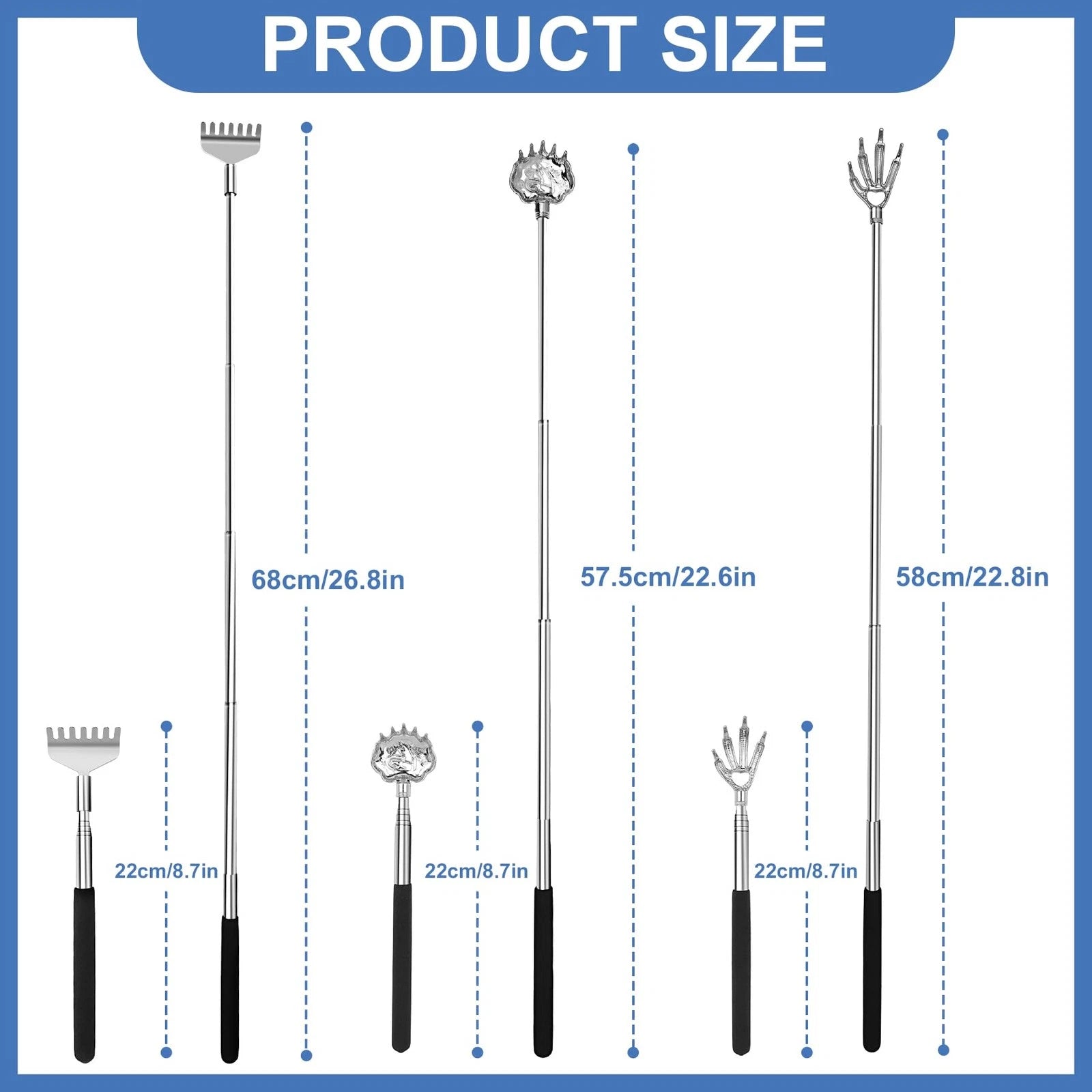 Snowyee Backscratchers Back Scratcher for Women Men 3PCS Includes Bear Claw H...