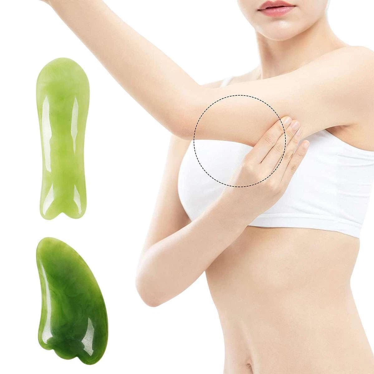 7PCS Jade Gua Sha Board Beauty Facial Roller Set Natural Face Neck Massager Tool