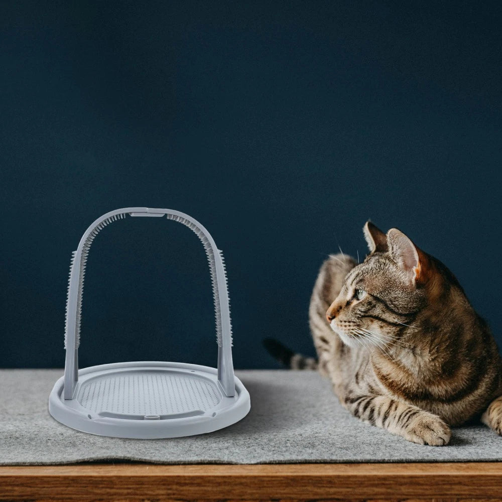 Arched Wool Rubbing Device Cat Self Grooming Massager for Cats Scratcher