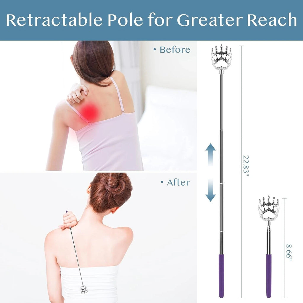Vibrant 4-Pack Telescopic Back Scratchers – Effortless Itch Relief Anywhere