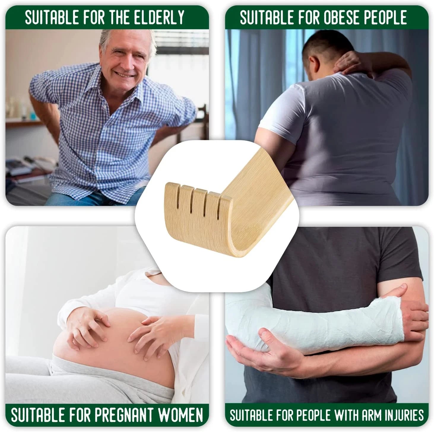 Back Scratcher, 16.5In Pack of 5, Traditional Finger-Like Bamboo Back Scratchers