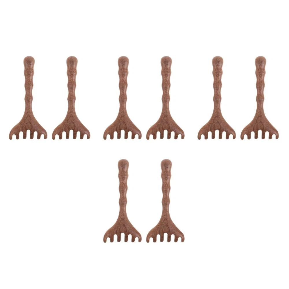 8 pcs Wooden Head Massager Comb Wide Tooth Gua Sha Tool Wood Hair Scratcher
