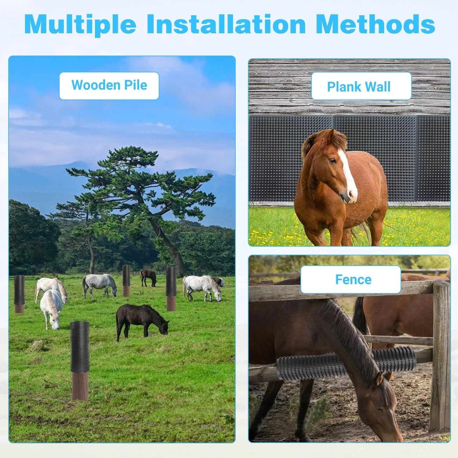 2 Pcs Horse Cattle Scratchers, Horse Scratching Post, Super Soft Massage Brush K