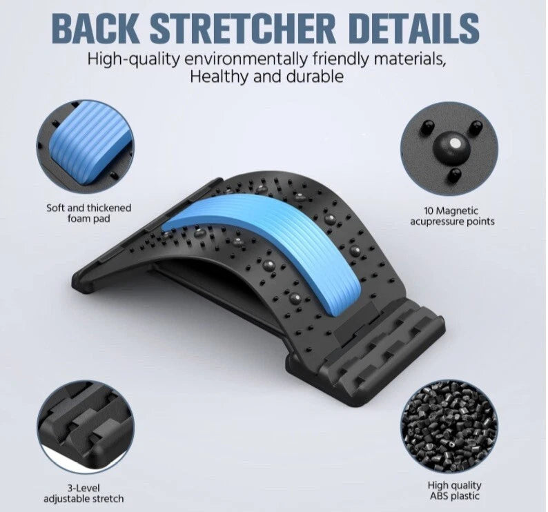 Multi - level back stretching device, three adujustable levels