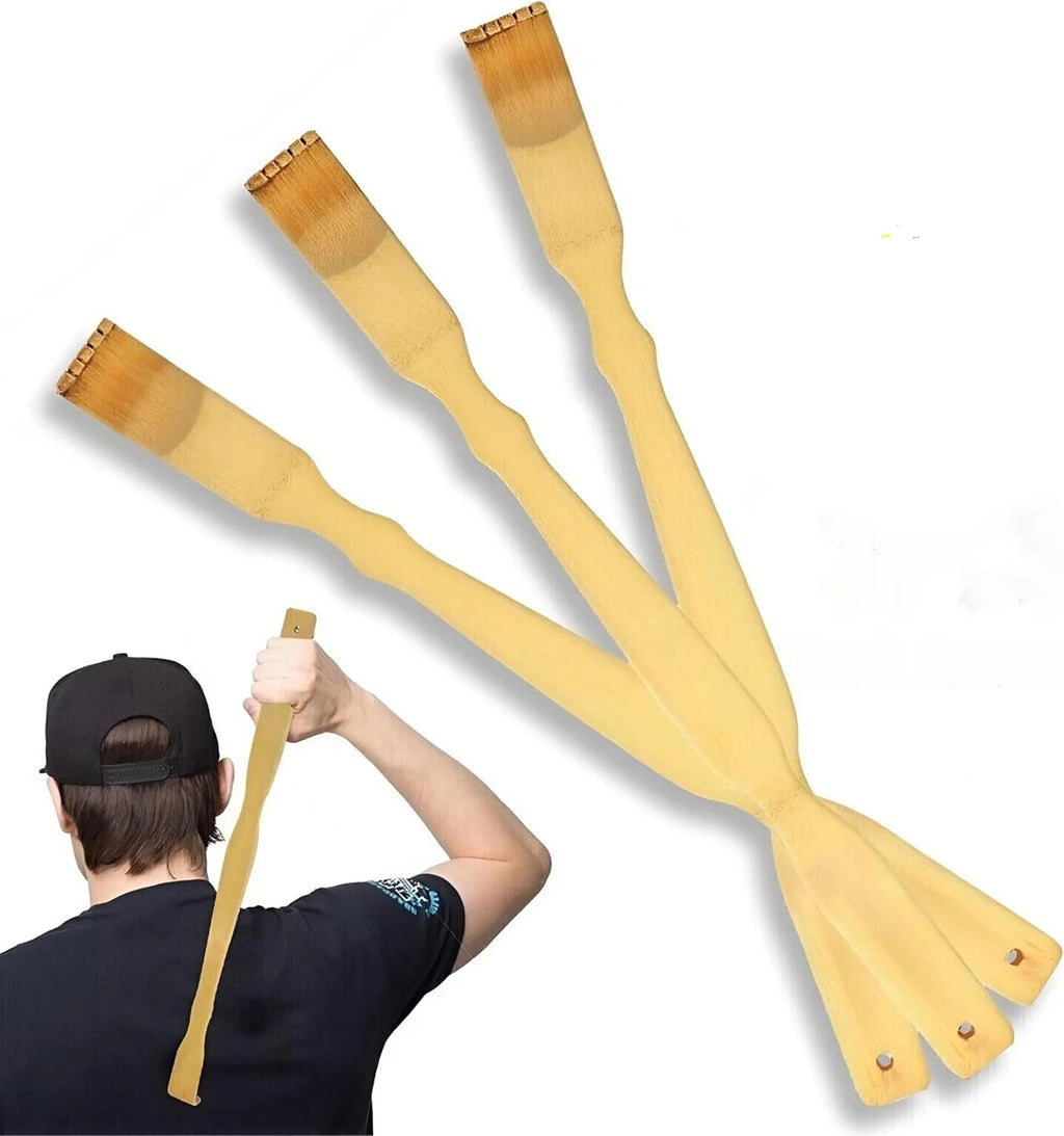 3Pcs Wooden Bamboo Back Scratcher, Natural Handmade Back Scratchers, New Upgrade
