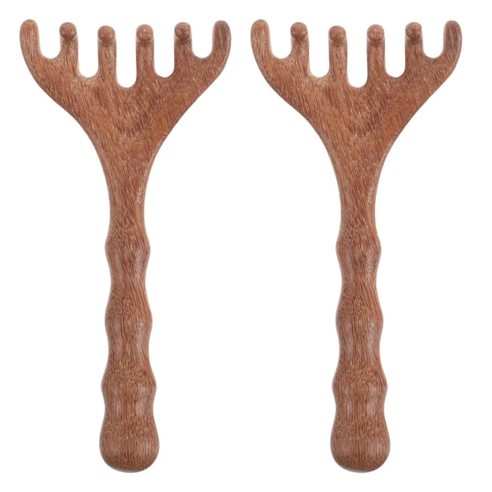 8 pcs Head Massager Scalp Wooden Portable Head Scratcher Massager Wood Combs